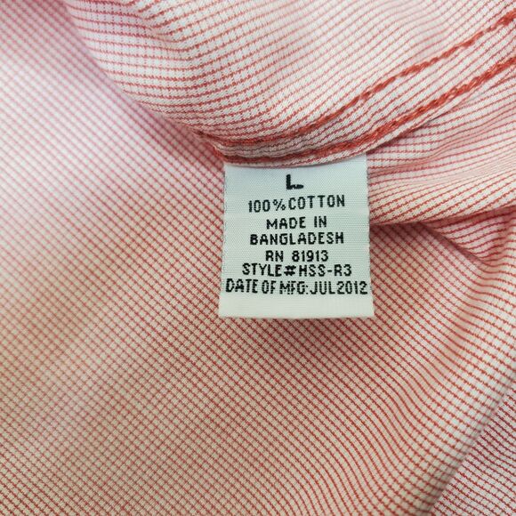 PAPER DENIM & CLOTH Shirt Mens L Red & White Roll Tab Long Sleeve Button Cotton - Picture 10 of 12